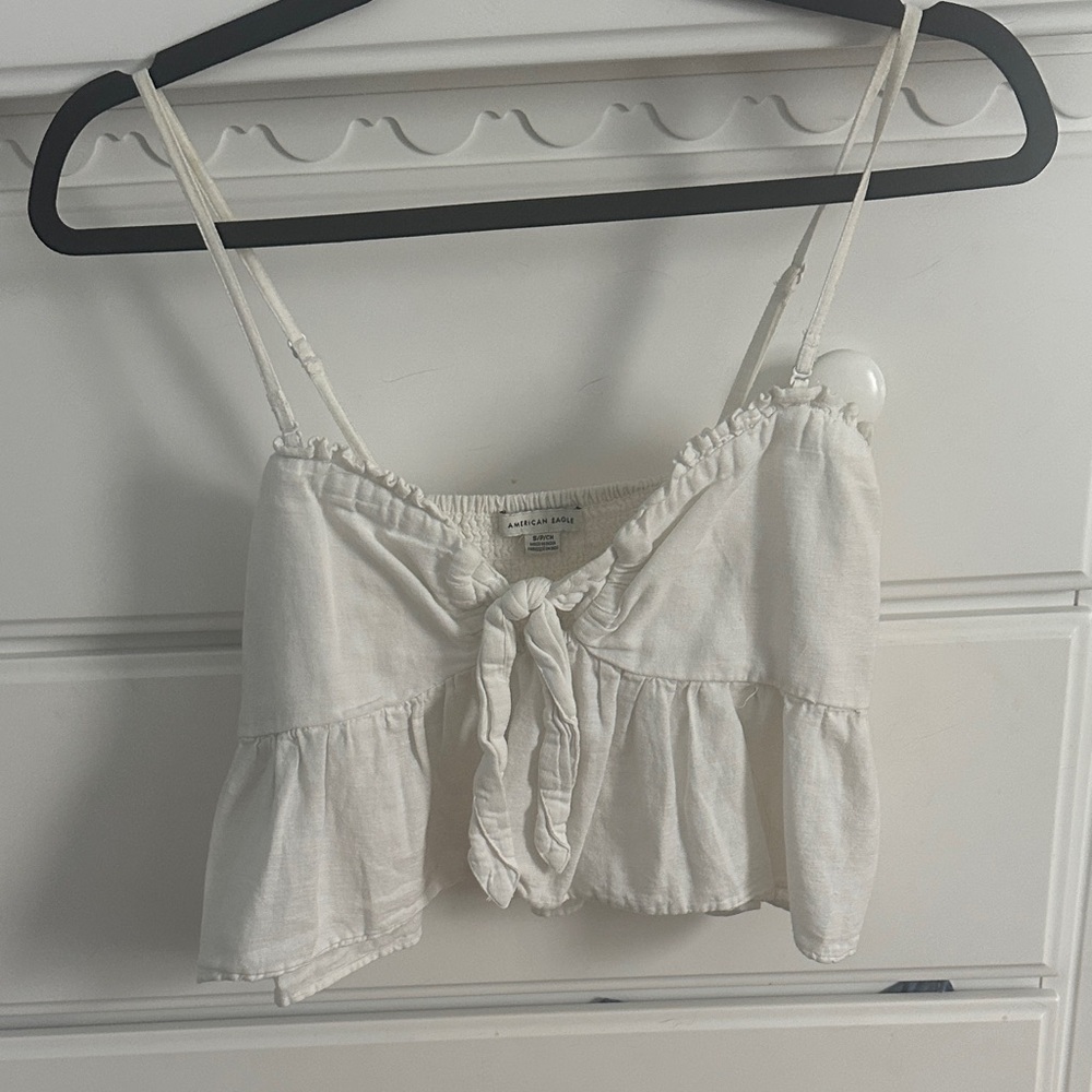 American Eagle Outfitters Cream Camisole with Tie-Front